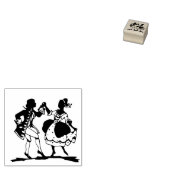 Victoriaans koppel Dansen Silhouette kunst Rubberstempel (Gestempeld)
