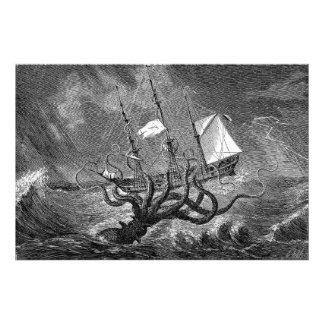Victoriaans Kraken Poster