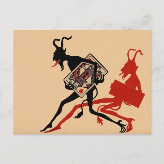  Victoriaans Krampus Briefkaart (Voorkant)