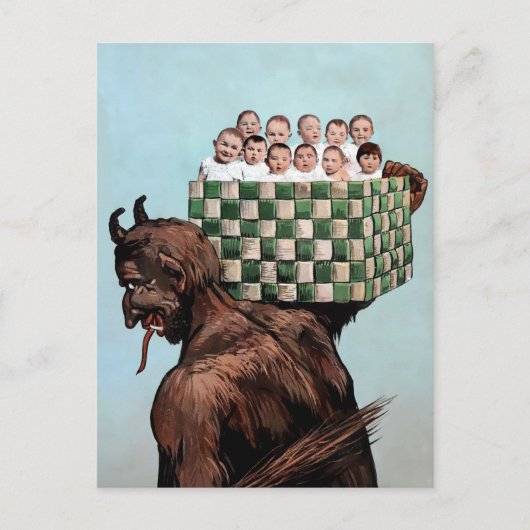  Victoriaans Krampus Briefkaart (Voorkant)