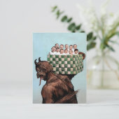  Victoriaans Krampus Briefkaart (Staand voorkant)