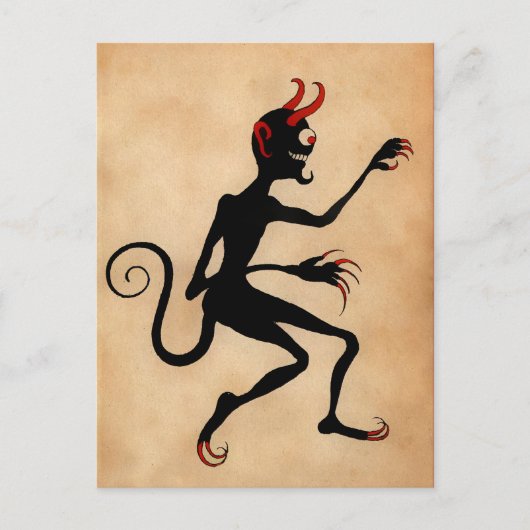  Victoriaans Krampus Briefkaart (Voorkant)