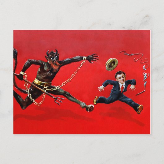 Victoriaans Krampus Briefkaart (Voorkant)