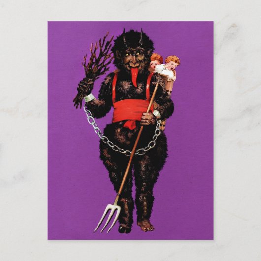  Victoriaans Krampus Briefkaart (Voorkant)