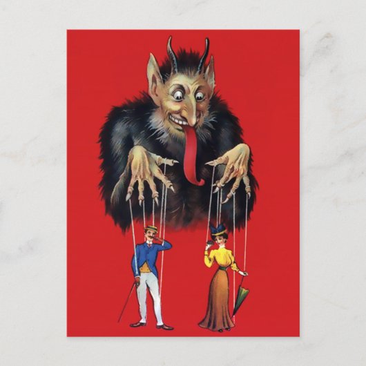  Victoriaans Krampus Briefkaart (Voorkant)