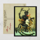 Victoriaans Krampus-Briefkaart Feestdagenkaart (Voorkant / Achterkant)