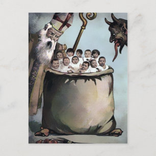  Victoriaans Krampus-Briefkaart voor kerstmis Briefkaart