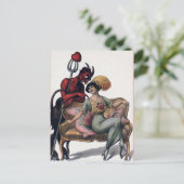  Victoriaans Krampus Devil Briefkaart (Staand voorkant)