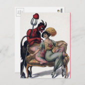  Victoriaans Krampus Devil Briefkaart (Voorkant / Achterkant)