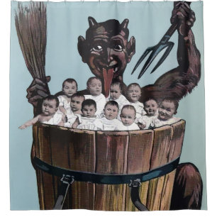 Victoriaans Krampus Douchegordijn
