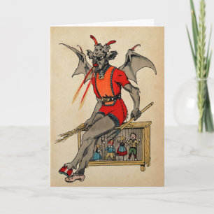 Victoriaans Krampus-kerstkaart Feestdagen Kaart