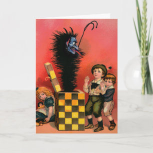 Victoriaans Krampus-kerstkaart Feestdagen Kaart