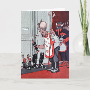 Victoriaans Krampus-kerstkaart Feestdagen Kaart