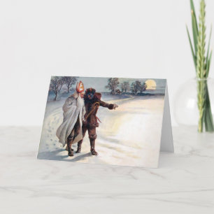 Victoriaans Krampus-kerstkaart Feestdagen Kaart