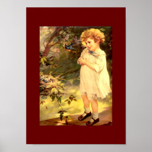 Victoriaans kudde met vogels poster