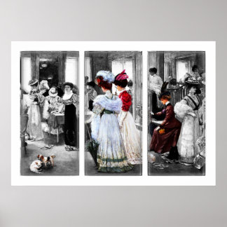  Victoriaans kunst met hoge Mode Poster