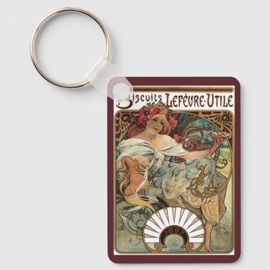 Victoriaans Kunst Nieuw bij Alphonse Mucha Sleutelhanger (Voorkant)