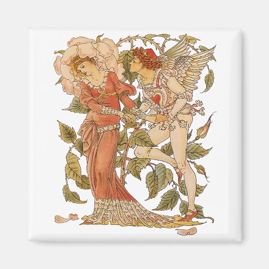  Victoriaans Kunst, Roos van Walter Crane Magneet (Voorkant)