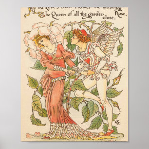  Victoriaans Kunst, Roos van Walter Crane Poster