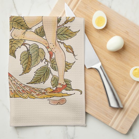  Victoriaans Kunst, Roos van Walter Crane Theedoek (Quarter Fold)