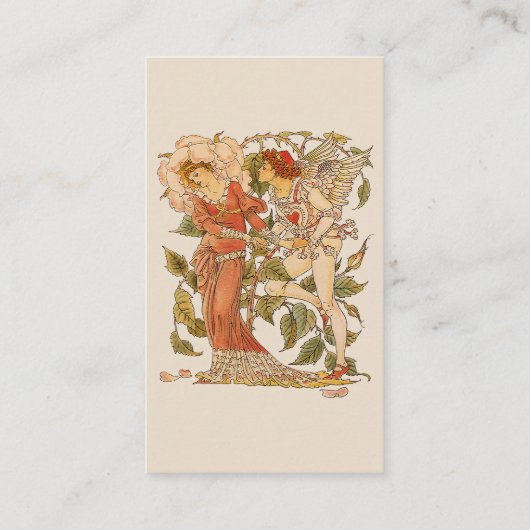  Victoriaans Kunst, Roos van Walter Crane Visitekaartje (Achterkant)