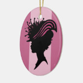  Victoriaans Lady Black Silhouette Fancy Pet Keramisch Ornament (Links)