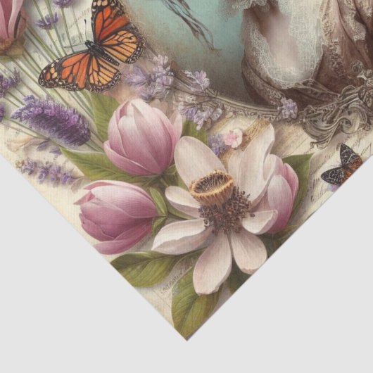 Victoriaans Lady Bloemen decoupage Tissuepapier (Detail)