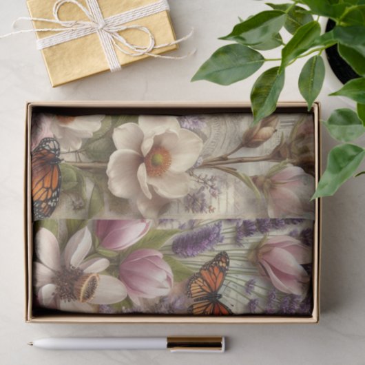  Victoriaans Lady Bloemen decoupage Tissuepapier (Geschenk)
