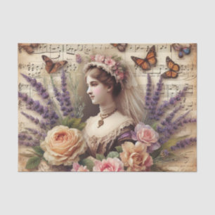 Victoriaans Lady Bloemen decoupage Tissuepapier