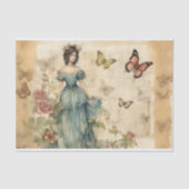 Victoriaans Lady & Butterflies  Decoupage Tissuepapier (Voorkant)