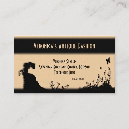 Victoriaans Lady Champagne Visitekaartje (Voorkant)