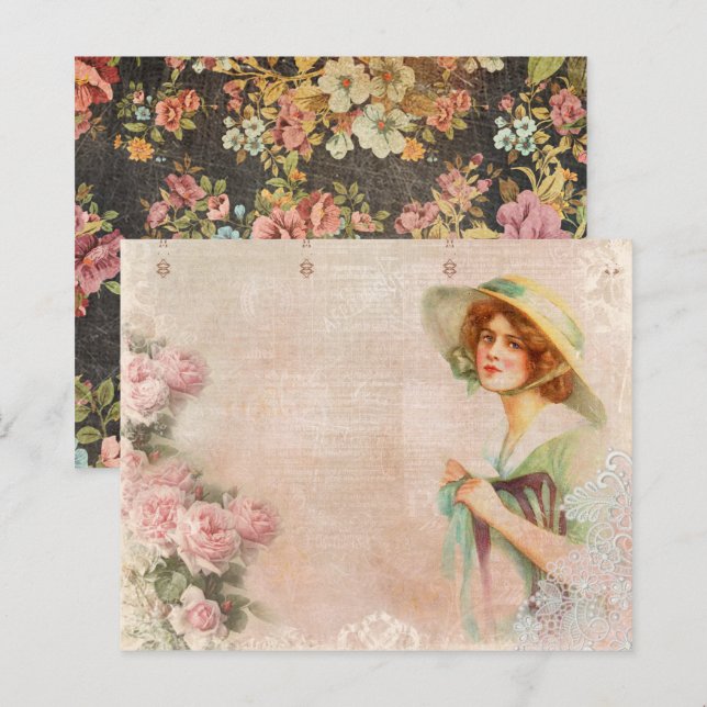  Victoriaans-Lady-decoupage-schuifboek (Voorkant / Achterkant)