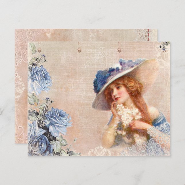  Victoriaans-Lady-decoupage-schuifboek (Voorkant / Achterkant)