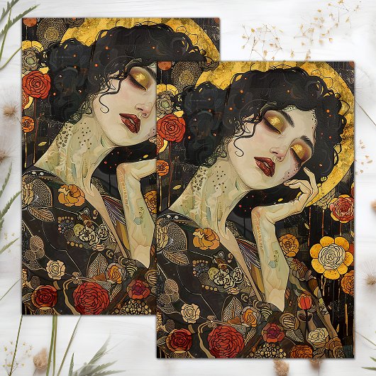 VICTORIAANS  LADY DECOUPAGE TISSUEPAPIER