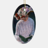 Victoriaans Lady  Floral kerstversiering Keramisch Ornament (Rechts)