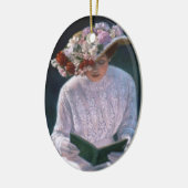 Victoriaans Lady  Floral kerstversiering Keramisch Ornament (Links)