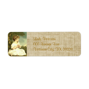 Victoriaans Lady Garden Return-adreslabels Etiket
