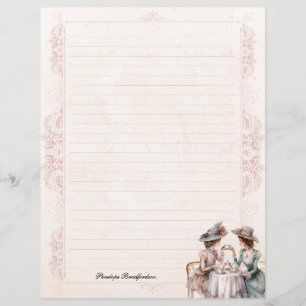  Victoriaans Lady High Tea Lined briefpapier