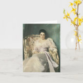 Victoriaans Lady Note Kaart - leeg (Gele Bloem)