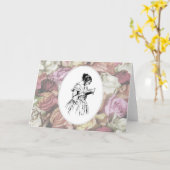 Victoriaans Lady Reading Kaart (Gele Bloem)