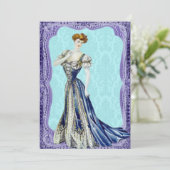 Victoriaans Lady Wedding-uitnodigingen Kaart (Staand voorkant)