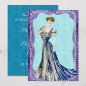Victoriaans Lady Wedding-uitnodigingen Kaart (Voorkant / Achterkant)