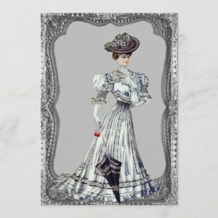 Victoriaans Lady Wedding-uitnodigingen Kaart