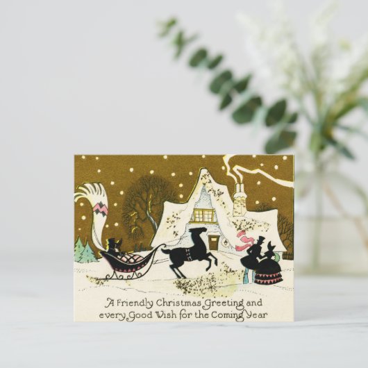 Victoriaans land kerst Briefkaart (Staand voorkant)