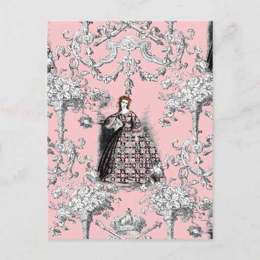 Victoriaans Lass op Dauphine Pink Briefkaart (Voorkant)
