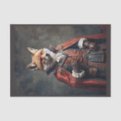 Victoriaans leeftijd Kozak Fox in legeruniform Tissuepapier (Voorkant)