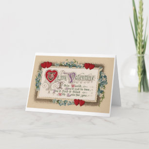 Victoriaans liefde gedicht Valentijnsdag Kaart