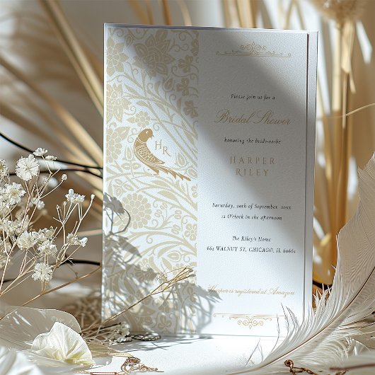 Victoriaans Liefde Vogel Bruids Douche Invitation Kaart