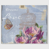 Victoriaans liefdesdenken Dreams Butterfly Bird Ca Cadeaupapier (Vlak)
