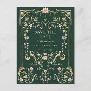 Victoriaans Lijst Bruiloft Save the Date Briefkaart